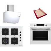 Bosch Beyaz 3 Lü Ankastre Set 499 ( HUA736EV0T - POP6C2P31O - DWK66PJ20T ) - Buhar Destekli -