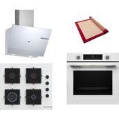 Bosch Beyaz 3 Lü Ankastre Set 507 ( HUA717BV0T - POP6C2P31O - DWK67PJ20T ) - Buhar Destekli -