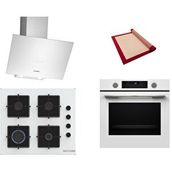 Bosch Beyaz 3 Lü Ankastre Set 592 ( Hua736ev0t - Pop6c2p31o - Dwk64pj20t ) - Buhar Destekli - Silikon Yanmaz Yapışmaz Pişirme Matı Ile Birlikte