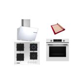 Bosch Beyaz 3 Lü Ankastre Set (Hua717bv0t-Pnp6c2o12o-Dwk66pj20t) Buhar Destekli - Fırın Matı İle