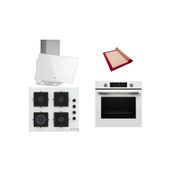 Bosch Beyaz 3 lü Ankastre Set (HUA736EV0T-POP6C2P30O-DWK63PJ20T)-Buhar Destekli - Fırın Matı ile