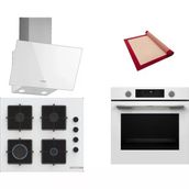 Bosch Beyaz 3 Lü Ankastre Set ( Hua736ev0t - Pop6c2p31o - Dwk63pj20t) - Buhar Destekli - Fırın Matı İle