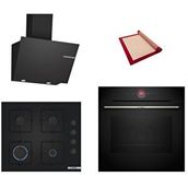 Bosch Black Deluxe 3 Lü Ankastre Set 603 ( Hbg7341b1- Pop6c6p31o - Dwk66pj60t ) - 3d Fry Siyah