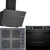 Bosch Black Inox / Antrasit Gri / Gri Ankastre Set HUA736EG0T-POP6C9P31O-DWK67PJ70T