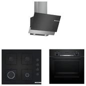 Bosch DWK65AD60R - POP6C6P30O - HBF514BB1T Siyah 3'lü Ankastre Set