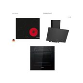 Bosch Elektrikli Ocaklı Üçlü Siyah Ankastre Set (HBF512BB1T - PKE611BA2E - DWK64PJ60)