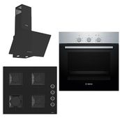 Bosch & Ferre Apiralla HBF011BR0T - SS205 - D086 Siyah 3'lü Ankastre Set