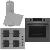 Bosch & Ferre Gray City 3 Lü Ankastre Set ( Hua717bn0t - Ss208 - D088) Buhar Destekli Fırın