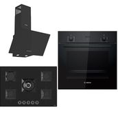 Bosch & Ferre Large Sanremo HBF512BB1T - SS035 - D086 Siyah 3'lü Ankastre Set