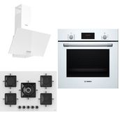 Bosch & Ferre Large Whiteline HBF512BW1T - SS036 - D087 Beyaz 3'lü Ankastre Set