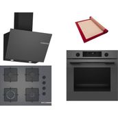 Bosch Gri 3 Lü Ankastre Set 378 ( HUA736EN0T - POP7C9P30O - DWK66PJ70T ) 67CM Ocak - Buhar Destekli -