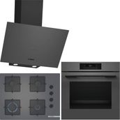Bosch Gri 3 Lü Ankastre Set 405 ( HJG852YN0T - POP7C9P30O - DWK64PJ70T ) 67CM Ocak - 3D Fry Hava ile Kızartma -