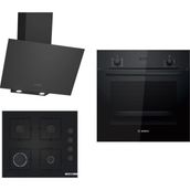 Bosch HBF512BB1T - POP6C6P30O - DWK64PJ60T Siyah 3'lü Ankastre Set