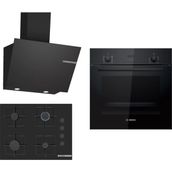 Bosch HBF512BB1T - POP7C6P30O - DWK66PJ60T Siyah 3'lü Ankastre Set