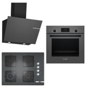 Bosch HBF512BH1T - POP7C9O12O - DWK66PJ70T Gri 3'lü Ankastre Set