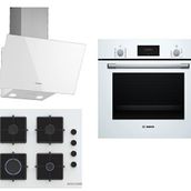 Bosch HBF512BW1T - POP6C2P30O - DWK63PJ20T Beyaz 3'lü Ankastre Set