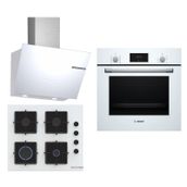 Bosch HBF512BW1T - POP6C2P30O - DWK66PJ20T Beyaz 3'lü Ankastre Set