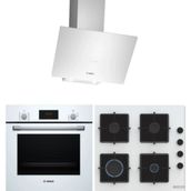 Bosch HBF512BW1T - POP6C2P31O - DWK64PJ20T Beyaz 3'lü Ankastre Set