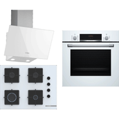 Bosch HBF512BW1T - POP7C2P30O - DWK63PJ20T Beyaz 3'lü Ankastre Set