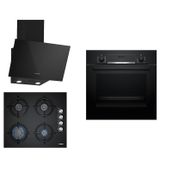 Bosch HBF514BB1T - POP6C6O10O - DWK63PJ60T 61T Siyah 3'lü Ankastre Set