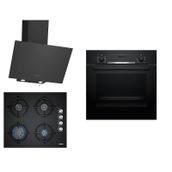Bosch HBF514BB1T - POP6C6O10O - DWK64PJ60T Siyah 3'lü Ankastre Set