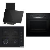 Bosch HBF514BB1T - POP6C6P30O - DWK63PJ60T Siyah 3'lü Ankastre Set