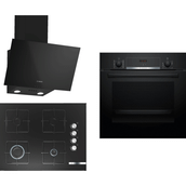 Bosch HBF514BB1T - POP7C6O12O - DWK63PJ60T Siyah 3'lü Ankastre Set