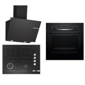 Bosch HBF514BB1T - POP7C6O12O - DWK66PJ60T Siyah 3'lü Ankastre Set
