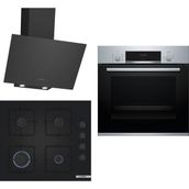 Bosch HBF514BS1T - POP7C6P30O - DWK64PJ60T Siyah 3'lü Ankastre Set