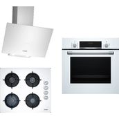 Bosch HBF514BW1T - POP6C2O10O - DWK64PJ20T Beyaz İnci 3'lü Ankastre Set