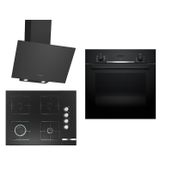 Bosch HBF534EB3T - POP7C6O12O - DWK64PJ60T Siyah 3'lü Ankastre Set