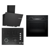 Bosch HBF534EB3T - POP7C6O12O - DWK66Pj60T Siyah 3'lü Ankastre Set