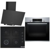 Bosch HBF534ES3T - POP6C6P30O - DWK64PJ60T Siyah 3'lü Ankastre Set