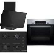 Bosch HBF534ES3T - POP7C6P30O - DWK63PJ60T Siyah 3'lü Ankastre Set
