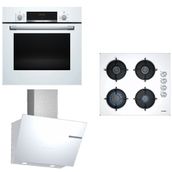 Bosch HBF534EW3T - POP6C2O10O - DWK66PJ20T Lux Beyaz 3'lü Ankastre Set