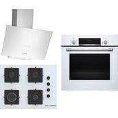 Bosch HBF534EW3T - POP7C2P30O - DWK64PJ20T Beyaz 3'lü Ankastre Set