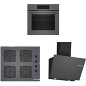 Bosch HBJ559EH6T - POP6C9P30O - DWK66PJ70T Gri 3'lü Ankastre Set