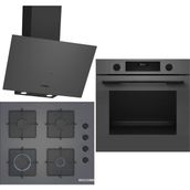 Bosch HUA717BN0T - POP6C9P30O - DWK64PJ70T Gri 3'lü Ankastre Set