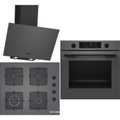 Bosch HUA736EN0T - POP6C9P30O - DWK64PJ70T Gri 3'lü Ankastre Set