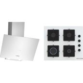 Bosch İkili Ankastre Set Gazlı Ocak ve Duvar Tipi Davlumbaz Beyaz Renk 60 cm Enerji Sınıfı A
