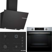 Bosch Inox / Siyah Ankastre Set HUA717BR0T-POP7C6P30O-DWK66PJ60T