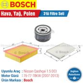 Bosch Nissan Qashqai 1.5 DCI 2007 2013 Filtre Bakım Seti