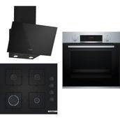 Bosch Siyah 3 Lü Ankastre Set 290 ( HBF514BS1T - POP6C6P30O - DWK63PJ60T (61T) Duvar Tipi Modern Tasarım