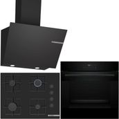 Bosch Siyah 3 Lü Ankastre Set 380 ( HJG852YB0T - POP7C6P30O - DWK66PJ60T ) 67CM Ocak - 3D Fry Hava ile Kızartma
