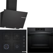 Bosch Siyah 3 Lü Ankastre Set 418 ( HJG852YT0T-POP6C6P30O-DWK66PJ60T ) - 3D Fry Hava ile Kızartma