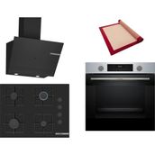 Bosch Siyah 3 Lü Ankastre Set 470 ( HUA717BR0T - POP7C6P30O - DWK67PJ60T ) 67CM Ocak - Buhar Destekli - Pişirme Matı ile