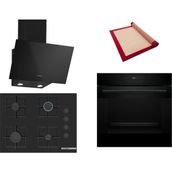 Bosch Siyah 3 Lü Ankastre Set 574 ( HJG852YB0T - POP7C6P31O - DWK63PJ60T(61T) ) 67CM Ocak - 3D Fry Hava ile Kızartma -