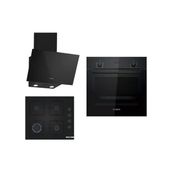 Bosch Siyah 3lü Ankastre Set HBF512BB1T - POP6C6P30O - DWK63PJ60T Enerji Sınıfı D Modern Mutfak Uyumlu