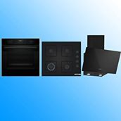 Bosch Siyah 3'lü Ankastre Set ( Hua717ba0t-pop6c6p30o-dwk63pj60t ) Siyah