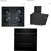Bosch Siyah ITHAL EXCLUSIVE SET Ankastre Set (HJG852YB0T -FIRIN & PPH6A6I40OOCAK & DWK67PJ60T DAVLUMBAZ)